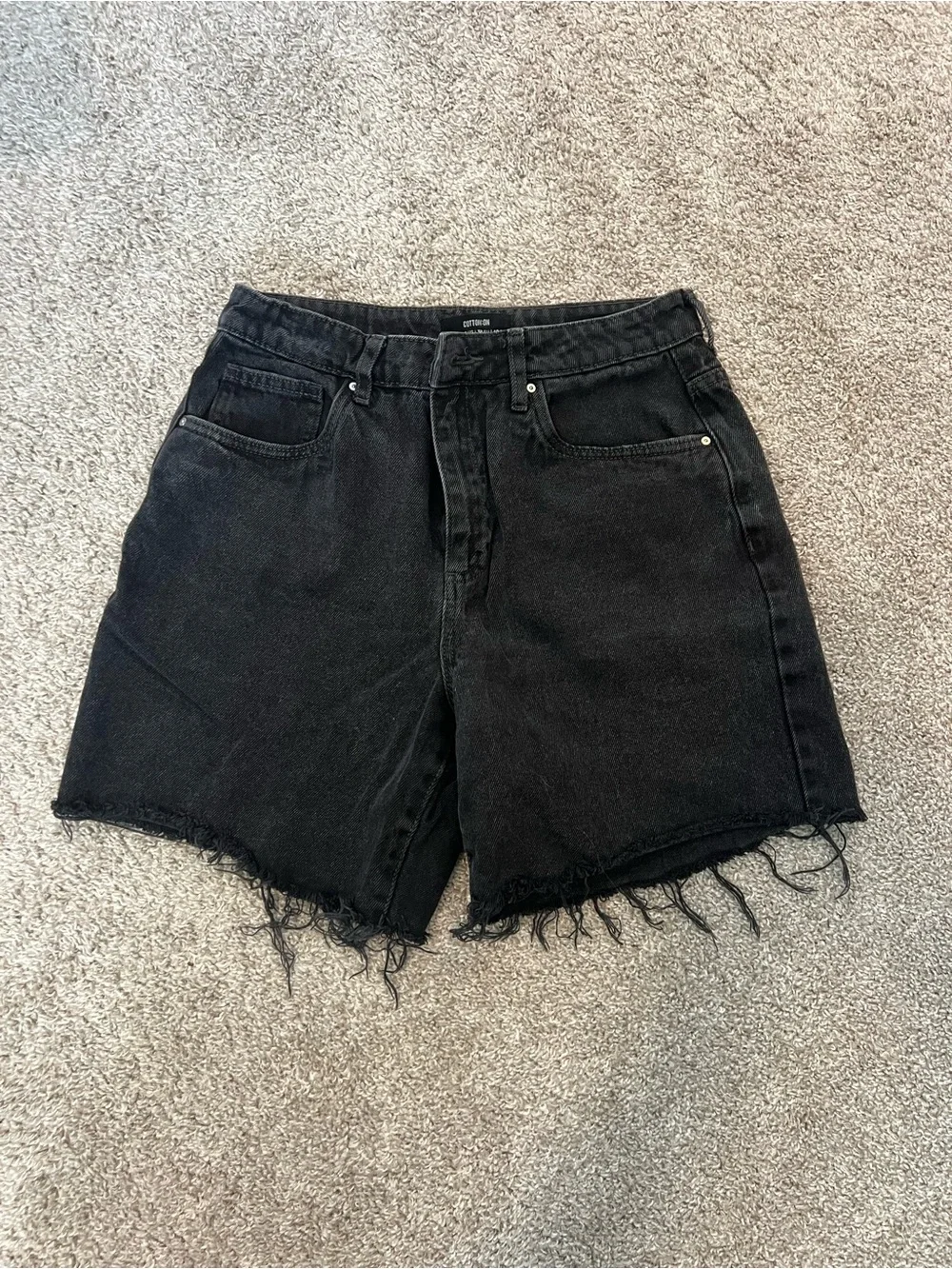 Cotton On Black Relaxed Denim Shorts
